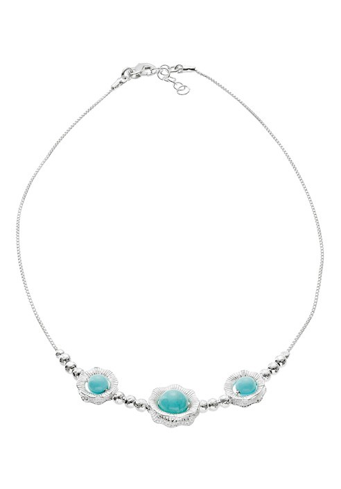 Silver Necklace with stones "Capri"