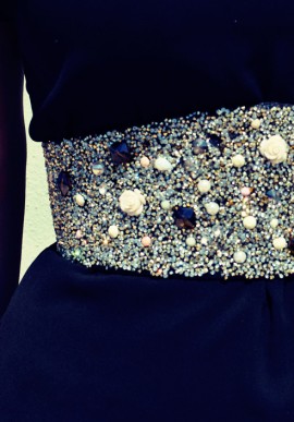 Belt with crystals