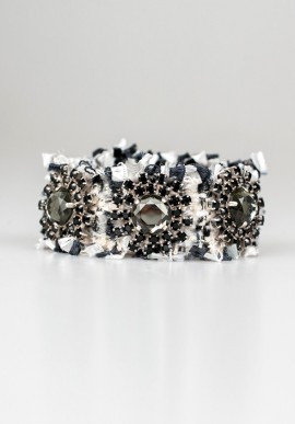 Bracelet "Hippie Chic" with blacks crystals